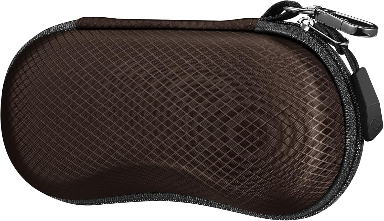 Étui à Lunettes Rigide pour Femmes et Hommes - Portable Étui pour Lunettes de Soleil Boite Lunette avec Fermeture Éclair et Clip Taille unique Bronze