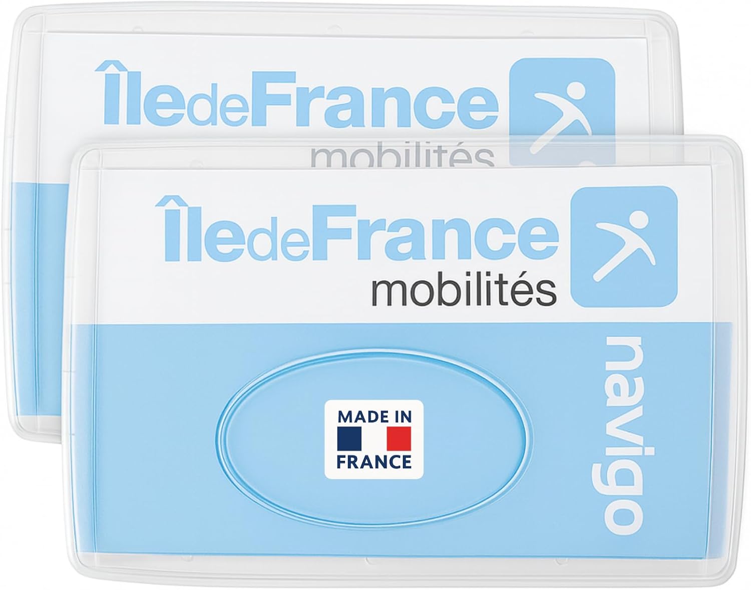 ® Protège Navigo – Étui Transparent Compatible Carte Navigo - Modèle SNCF/Île-de-France Mobilités - Lot de 2 - Fabrication Française