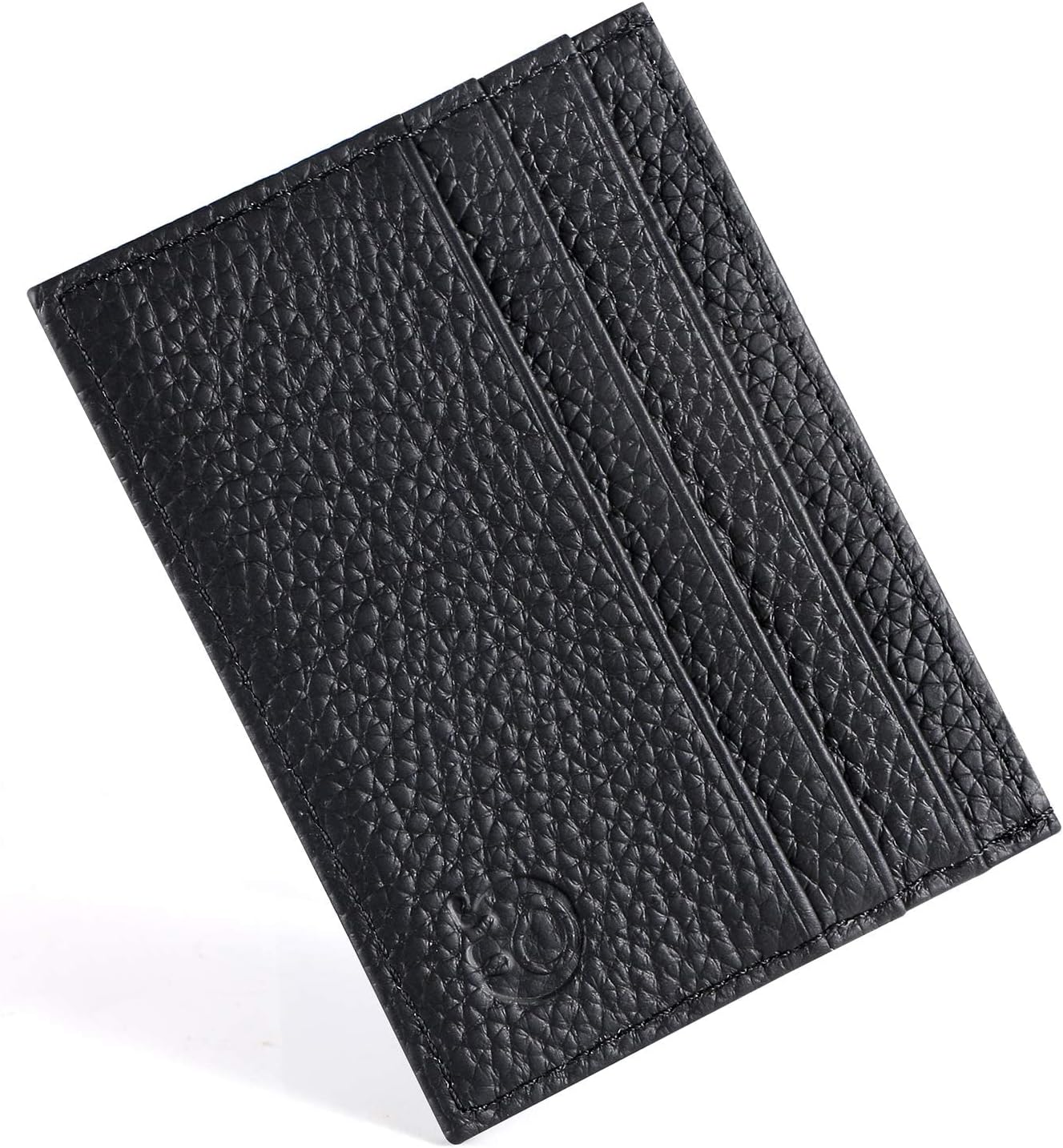 Porte-Cartes en Cuir, Porte-Cartes de Crédit, Portefeuille en Cuir, Portefeuille Ultra-Mince Portefeuille en Cuir Cadeau, Unisexe Noir Cuir 1 Pcs