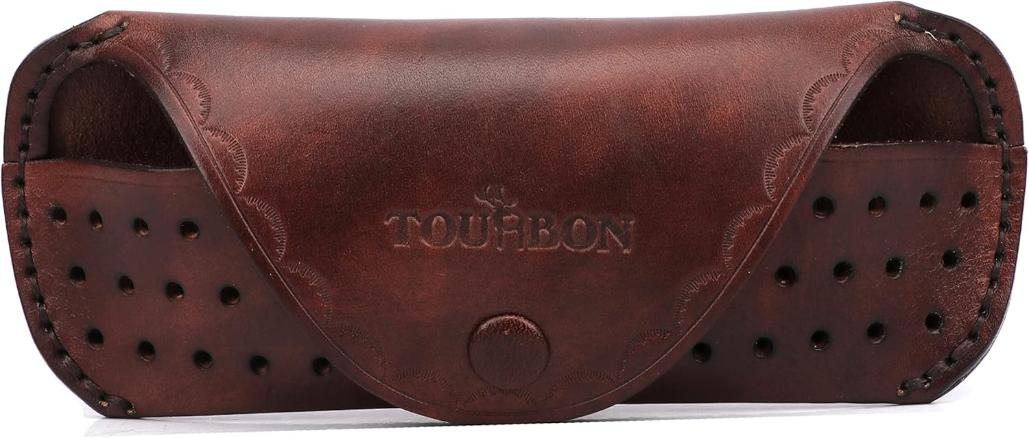 Tourbn Tourbon Étui rigide en cuir pour lunettes de lecture Unisexe Marron#3