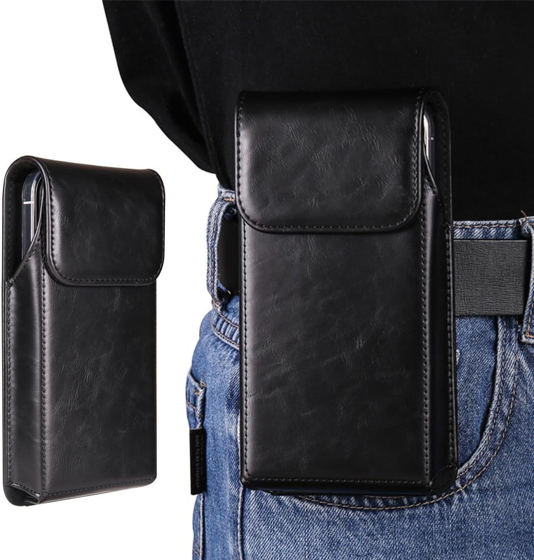 KEMUZ Étui En Cuir Véritable Pour Téléphone Portable,Taille Réglable Magnétiquement, Étui De Téléphone Portable Pour Ceinture Pour Iphone 16 15 14 13 12 11 Pro, Samsung S24 S23 S22 S21 A55 A54