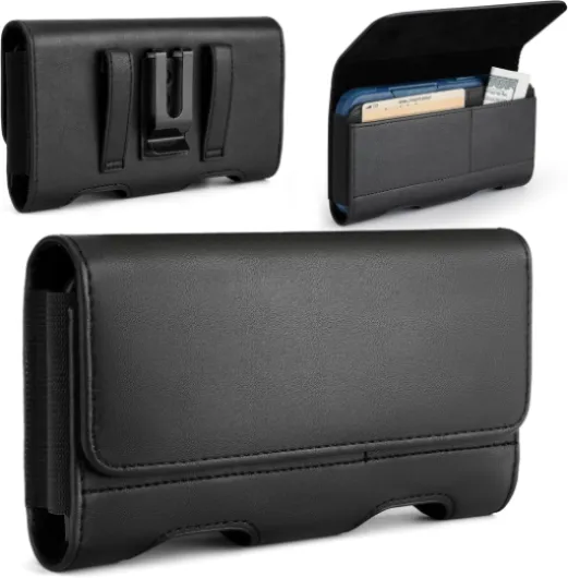 Gcepls Étui de Ceinture pour iphone 15 Pro Max, 14 1 Pro Max,Galaxy S23 S22 S21 A33 A55,Fermeture Magnétique Téléphone Protection étuis en Clip per Cintura, Cell Phone Holster with Belt Clip L (16.5x9x1.3 CM) 1-Noir