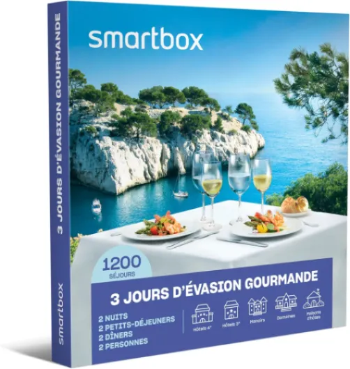 Coffret cadeau Évasion gourmande en duo de 2 ou 3 jours à la découverte de nos terroirs - Idée cadeau découverte 3 jours d'évasion gourmande Unique