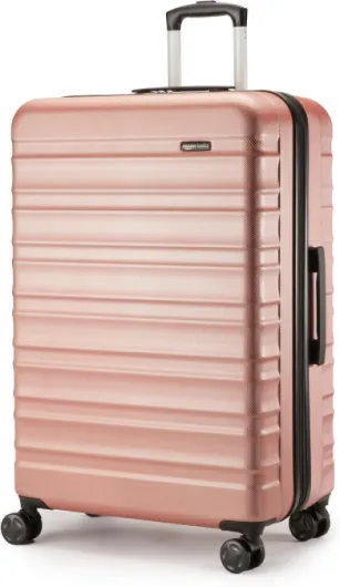 Valise Rigide, Extensible et Grande Taille (78 cm), Coque en ABS Anti-rayures, 4 Roulettes Pivotantes, Or Rosé 1 pièce Or Rosé 78 cm