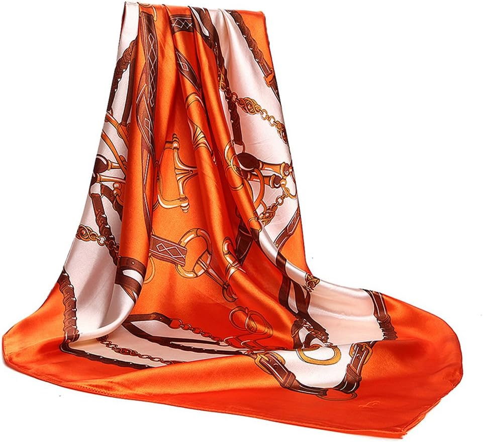 Foulard en soie pour femme - Grand carré Satin 90 cm N°4