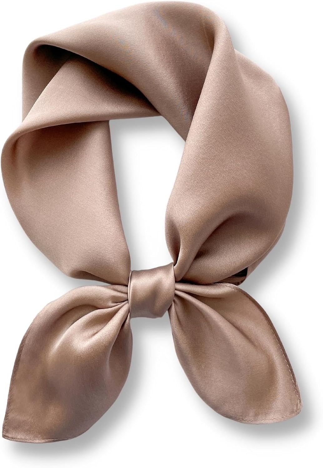 PoeticEHome Carré en Soie de Mûrier 100% Unie - Écharpe Naturelle 68x68cm avec Étui Cadeau (Collection Monochrome) Sc07 - Brun Camel