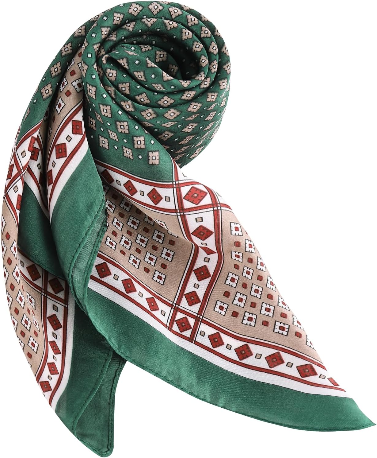 Foulards Homme Masculin Bandana Carré Doux Paisley Foulard Seidig Écharpe Attacher Lisse Banquet Ascot Costume Mouchoir Vert