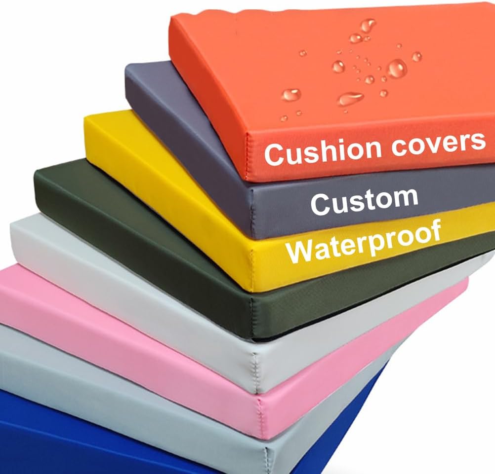 Générique Housse De Coussin Imperméable sur Mesure, Housses De Coussin De Salon D'extérieur Antidérapantes avec Fermeture éclair, Housse De Coussin De Banc De Jardin sur Mesure
