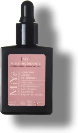Huile régénérante visage - Huile de jojoba, lin, bourrache et pepin de raisin - Soin visage Bio - Tous types de peaux - 30ml 30 ml (Lot de 1)