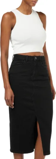 NOISY MAY NMKath NW Slit Midi Skirt VI478BL Noos Femme Jupe mi-Longue Noir L Noir
