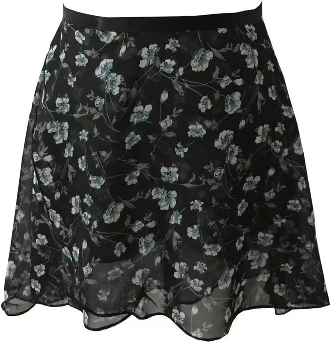 Jupe Portefeuille De Ballet Tablier de Ballet jupe adulte en mousseline de soie fleur pratique justaucorps vêtements de danse filles imprimé fleuri Ballet Tutu robe de danse(Color-02,M Height130-140cm M Height130-140cm Color-02