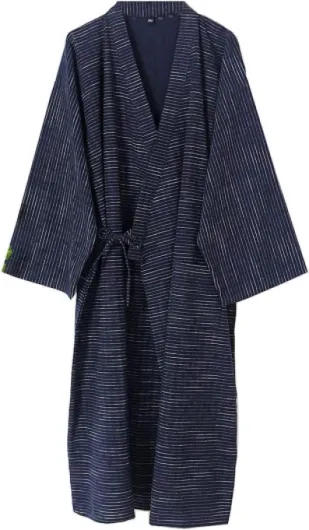 Kimono Japonais pour Homme Double Gaze de Coton Robe Grande Taille Vêtements Zen Vêtements taoïstes XL Color15