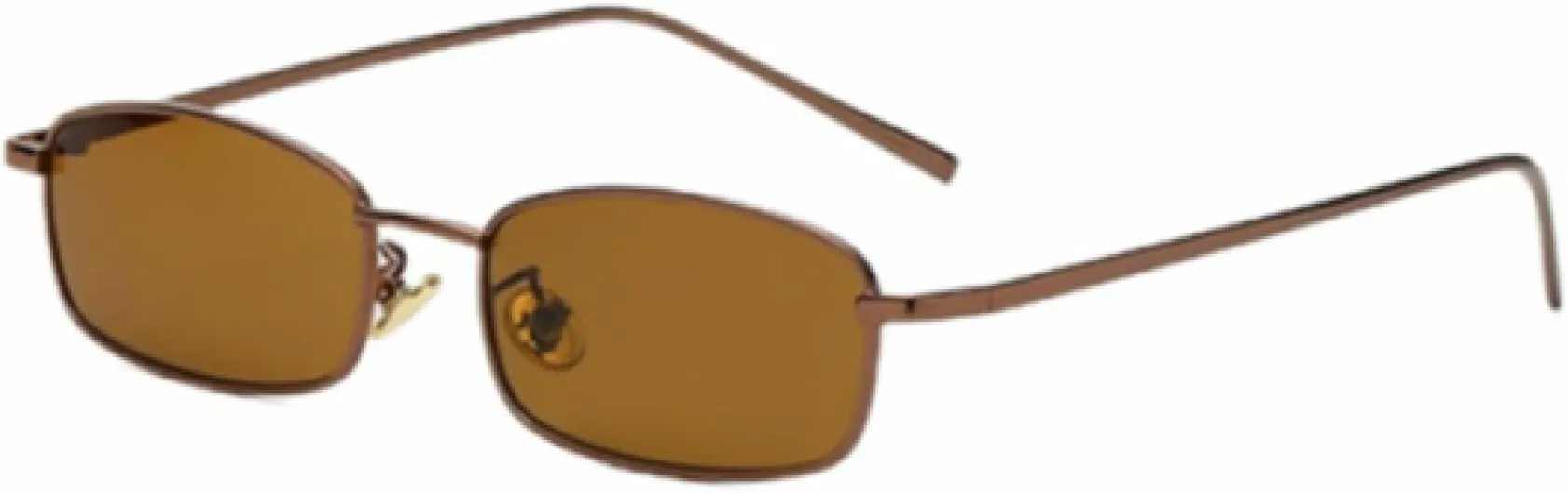 WDZAYXC Lunettes de soleil rectangulaires classiques rétro fines monture en métal verres vintage rectangle couleur bonbon lunettes de soleil Thé