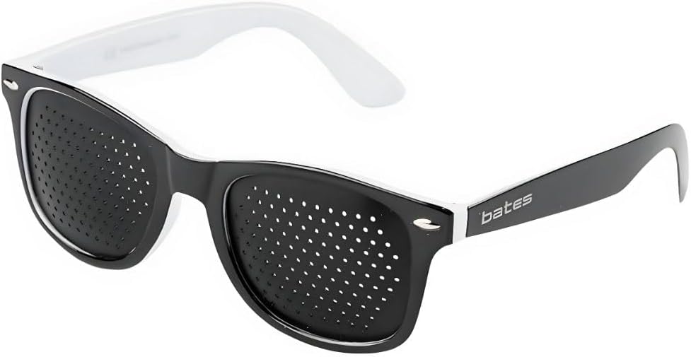BATES - Lunettes Stenope Made in Italy, Lunettes à Grille Stenopeiques pour Hommes et Femmes, Lunette de Repos Disponible Dans Différents Styles, Produit Entièrement en Italie Vision White Mix