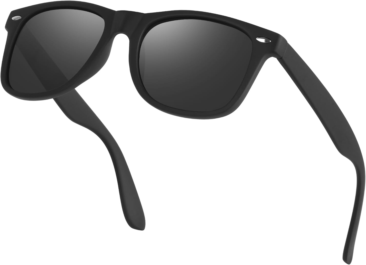 Opssaker Lunettes de Soleil Homme Polarisées Classique Lunette Soleil Carré pour Protection UV400 Homme Femme Conduite Pêche Noir