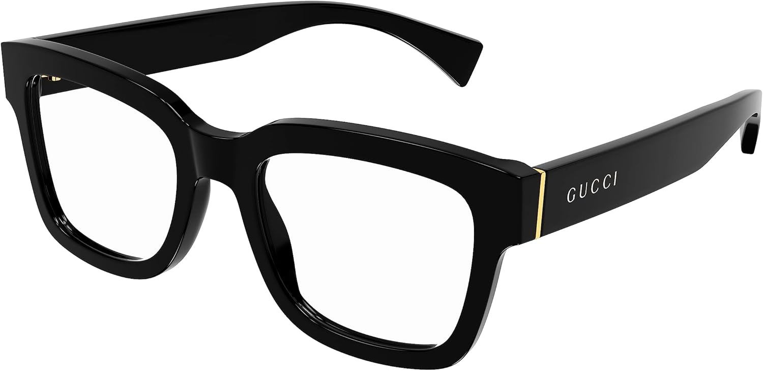 Gucci Lunettes de vue unisexe GG1138O d'origine garantie Italie Black Gold