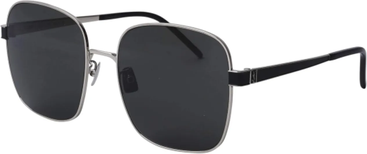 Yves Saint Laurent SL M75-001 60 Sunglass Woman Metal Lunettes de Soleil, Argenté/Gris, 62 Femmes