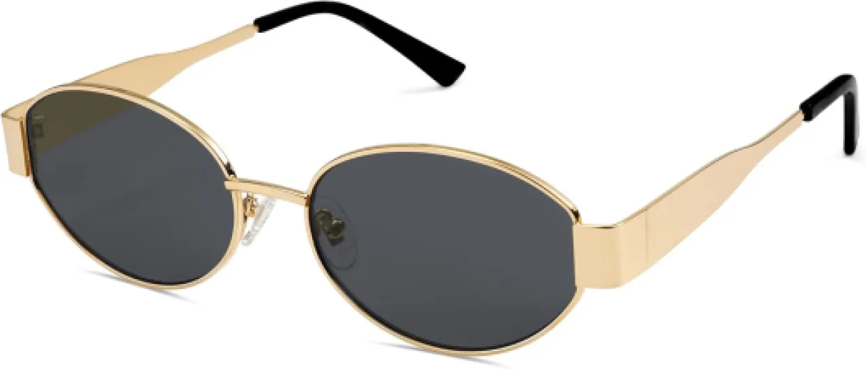 Lunettes de soleil rétro Femmes Hommes Oval Metal Trendy Classic UV400 Protection Lunettes de soleil SJ1217 Gris