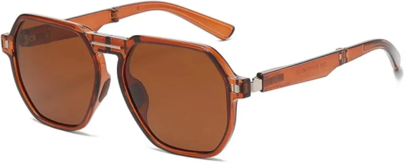 Lunettes de soleil pliables de luxe pour femmes pour hommes tendance vintage punk dame Thé Taille unique