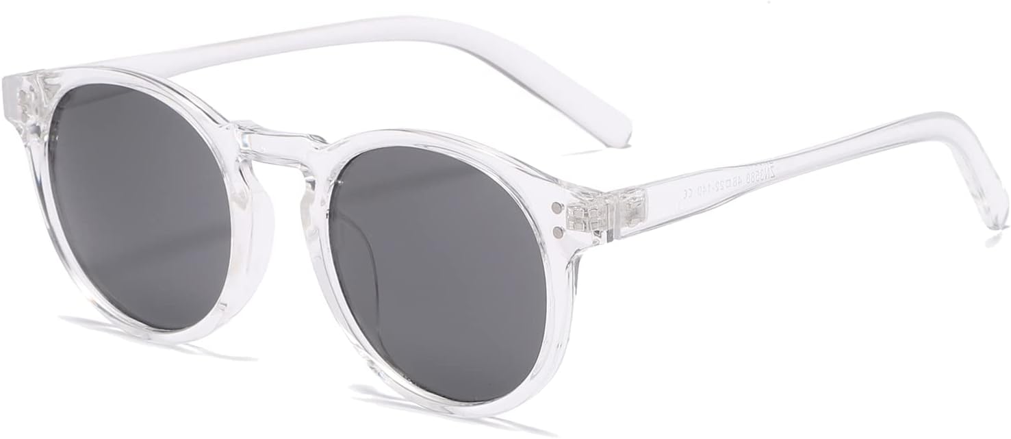 Lunettes de Soleil Rondes Retro pour Hommes et Femmes Protection UV400 Clair