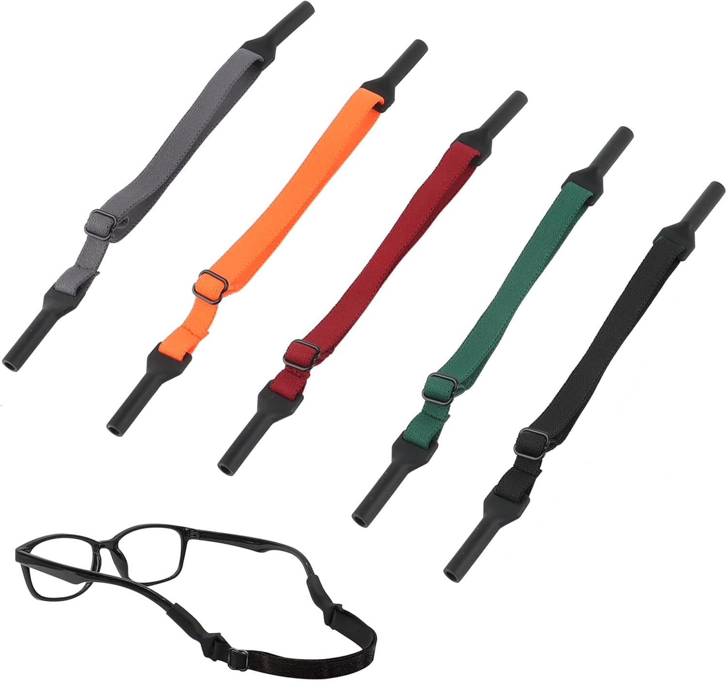 MXTIMWAN Cordons Elastiques Pour Lunettes, Sangles Lunettes Antidérapantes Réglables, Cordon à Lunettes Elastique, Sport Nautique Corde à Lunette, pour Course à Pied, Randonnée Enfant, Hommes, Femmes