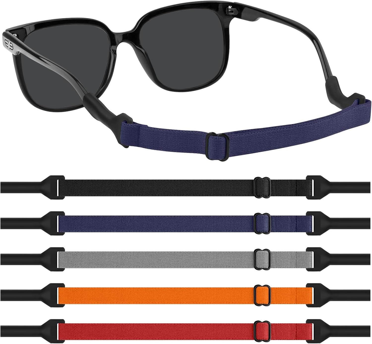 Amzpas Cordons Elastiques Pour Lunettes, Sangles Lunettes Antidérapantes Réglables, Cordon à Lunettes Elastique, Sport Nautique Corde à Lunette, pour Course à Pied, Randonnée Enfant, Hommes, Femmes Pack 1