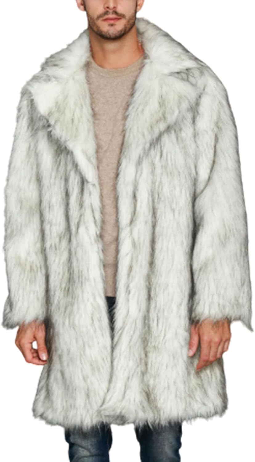 Manteau long manteau, manteau de fourrure pour hommes
