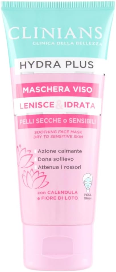 Hydra Plus Masque Apaisant pour le Visage, Dermatologiquement testé, Made in Italy, 75 ml