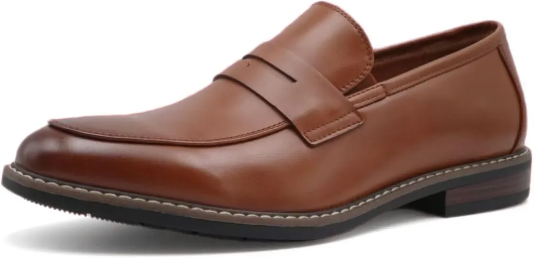 Finishing & Sewing Mocassins classiques pour homme, en cuir marron, semelle cousue à la main 46 EU Marron