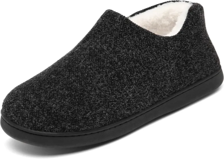 Hiver Chaussons Homme Femme Chaud Pantoufle Antidérapantes Slippers Taille 36-49 EU 45 EU Noir Chaud