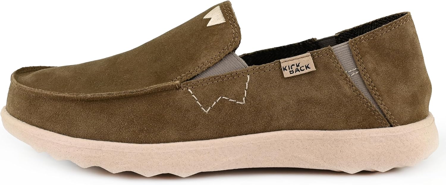 Couch 2.0 Suede - Mocassins pour Hommes - Chaussures légères et Convertibles en Daim à Enfiler ou à Glisser - Tige en Daim - Doublure en Laine - Semelles extérieures matelassées 43 EU Khaki Suede