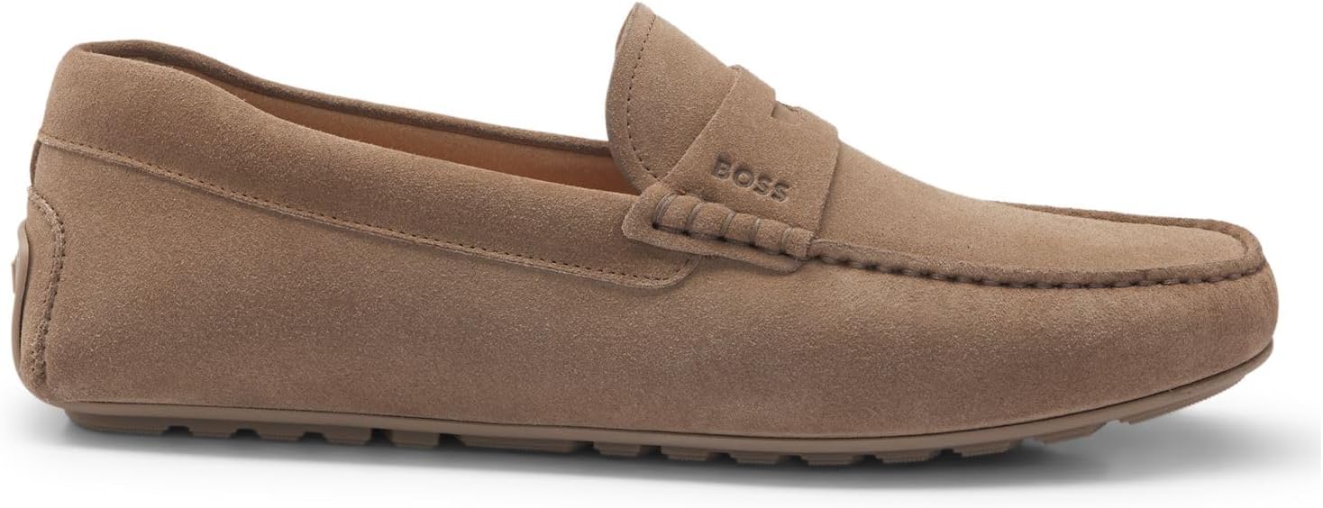 Hommes Noel Mocc Mocassins en Cuir suédé avec Finition Penny 42 EU Beige