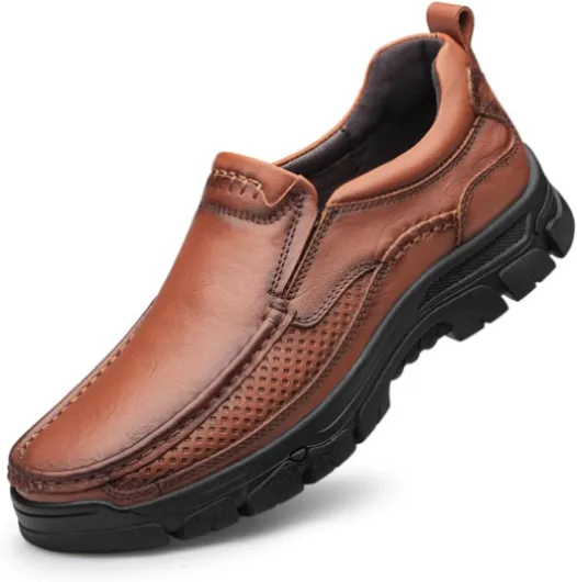 WNUKATO Mocassins pour Hommes Chaussures en Cuir à Usage Professionnel et décontracté 9067 43 EU Orange
