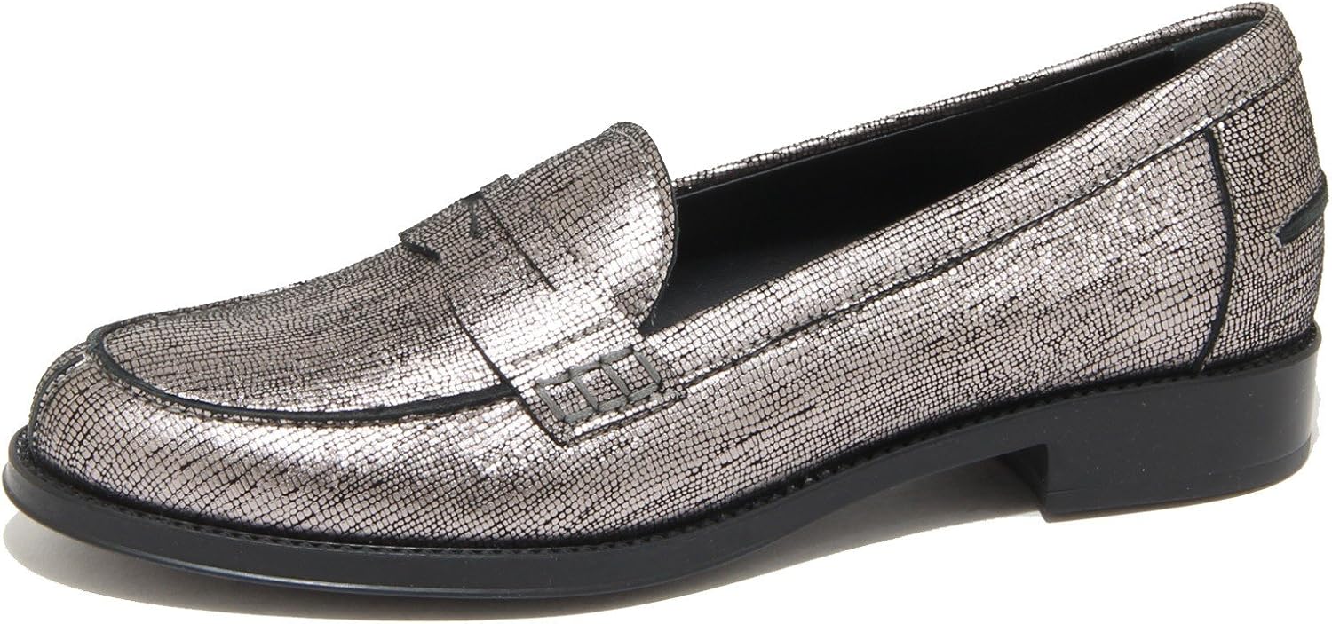 Tod's 9190N Mocassino Gomma RU Grigio Argento Scarpe Donna Loafer Women 35.5 EU Gris Argent