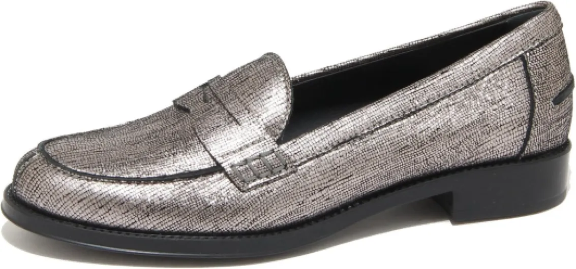 Tod's 9190N Mocassino Gomma RU Grigio Argento Scarpe Donna Loafer Women 35.5 EU Gris Argent