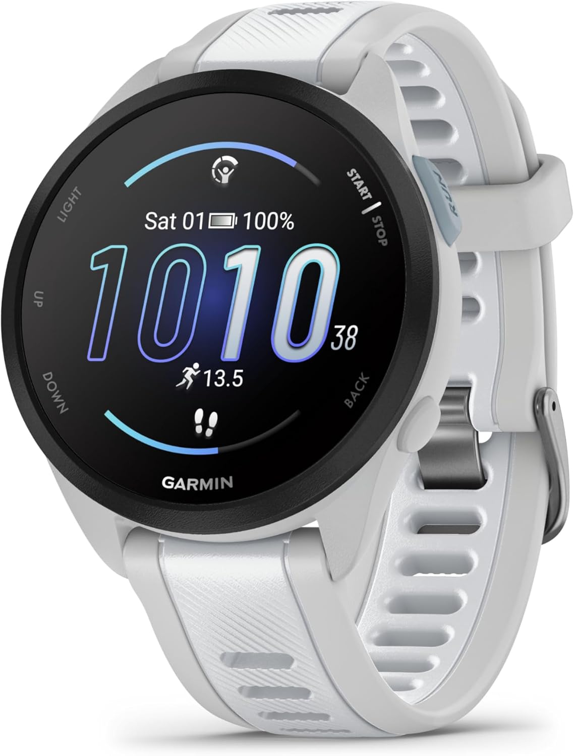 Forerunner 165, Music - Montre GPS connectée de Running avec écran AMOLED – Blanc/Gris Clair Music Blanc / Gris clair
