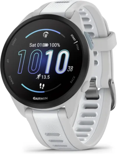 Forerunner 165, Music - Montre GPS connectée de Running avec écran AMOLED – Blanc/Gris Clair Music Blanc / Gris clair