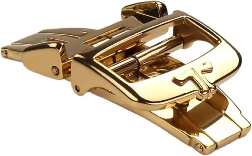 18mm Acier Inoxydable Boucle Montre, Cuir Homme Bracelet Pliant Montre Fermoir Accessoire pour Jaeger-LeCoultre Master Or