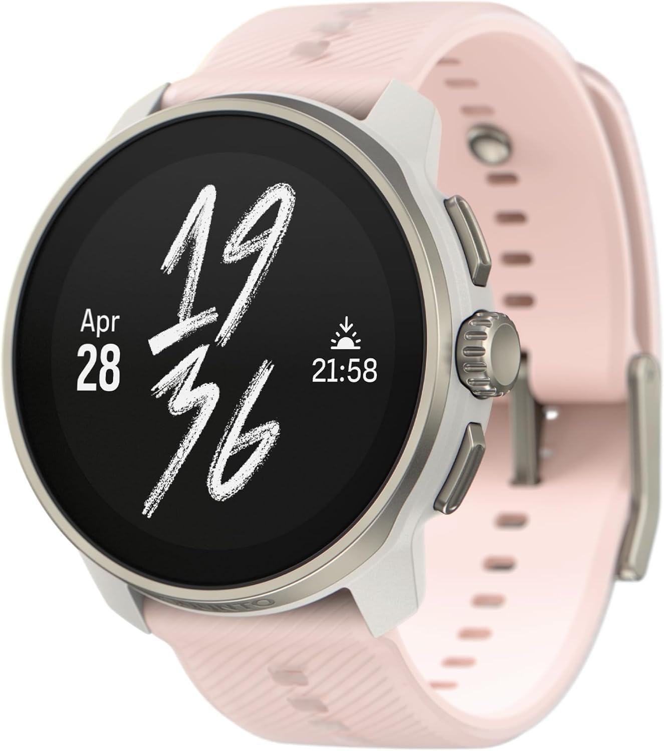 Race S Montre Sport Femme Homme, Tracker d'Activités GPS Running, Bi-Band GNSS, Carte Hors Ligne, Écran Tactile AMOLED, Smartwatch Cardiofréquencemètre Podomètre Altimètre, 13 Jours d'Autonomie Powder Pink
