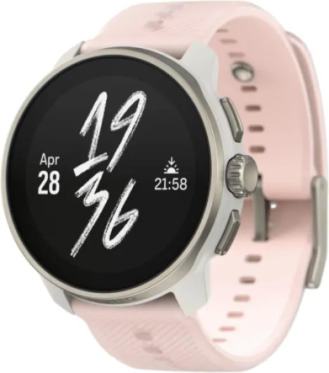 Race S Montre Sport Femme Homme, Tracker d'Activités GPS Running, Bi-Band GNSS, Carte Hors Ligne, Écran Tactile AMOLED, Smartwatch Cardiofréquencemètre Podomètre Altimètre, 13 Jours d'Autonomie Powder Pink