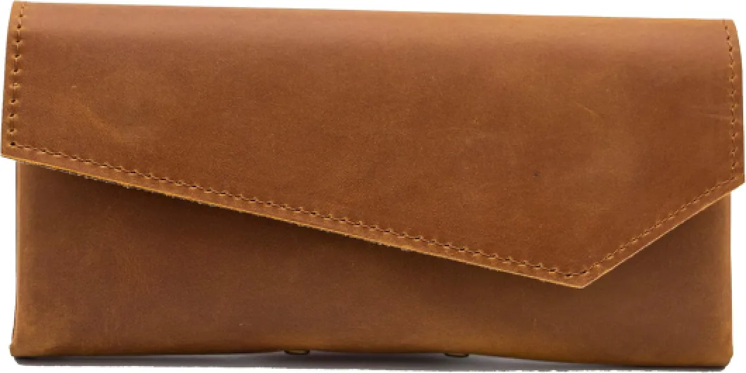 Skaard Etui à Lunettes - Damme & Homme - Cuir Véritable - Look Vintage - Marron