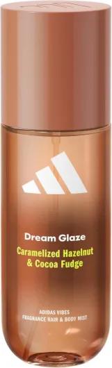 Vibes Dream Glaze Brume parfumée cheveux et corps pour femme, stimulante, notes de noisette caramélisée et de cacao crémeux, pour toutes les occasions, 150ml Deam Glaze
