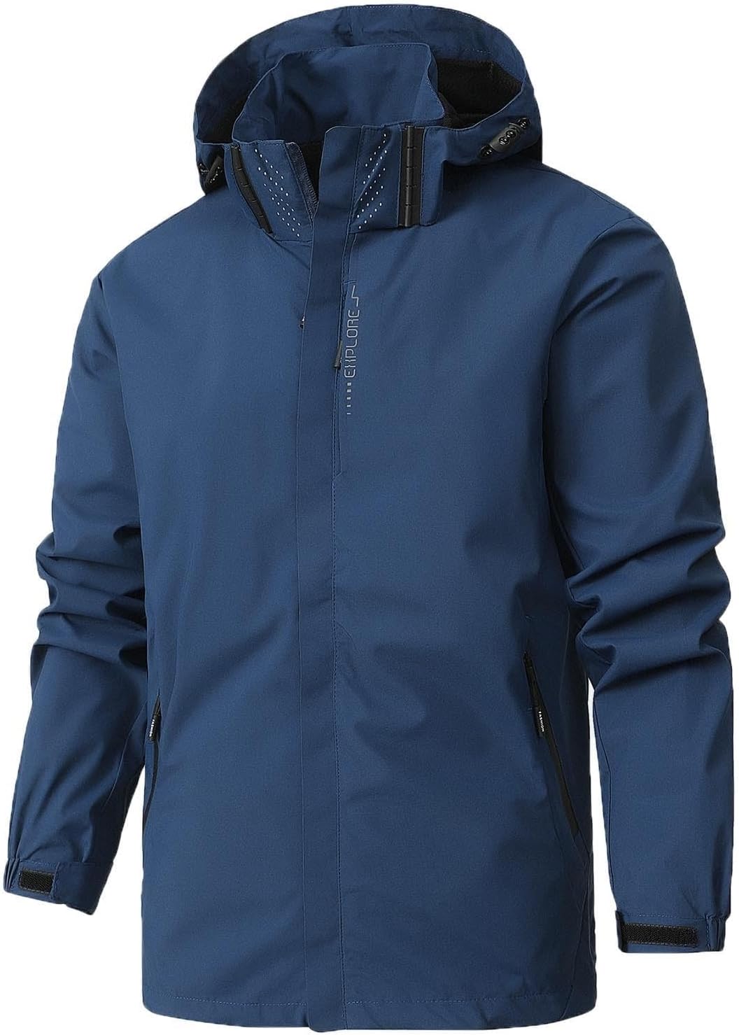MOKBAY Veste Imperméable Homme Imperméable Homme Running Manteaux a Capuche Coupe Vent Mi Saison avec Poches 5XL 219-bleu