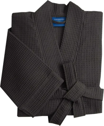 Peignoir Homme Léger Nid D'Abeille 100% Coton L Gris