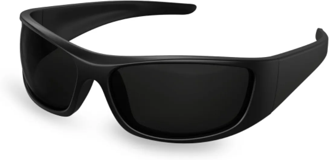 CAT4 Lens Lunettes de soleil polarisées - Lunettes de soleil sport enveloppantes unisexe - UV400 - Pour la photophobie Noir / Foncé (95 % de Blocage de la Lumière)
