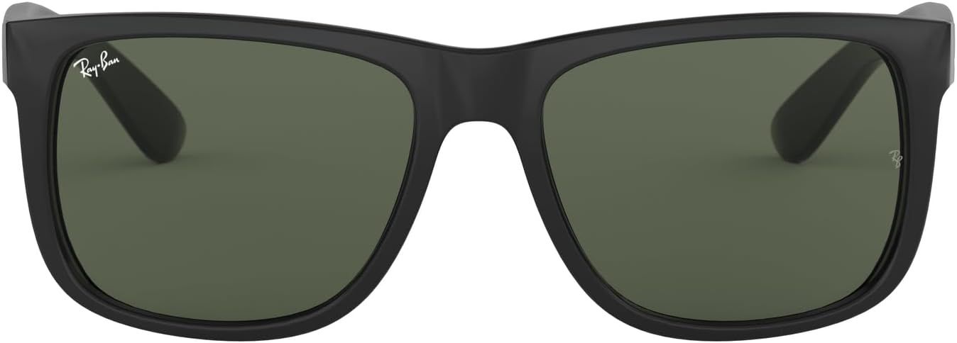Ray-Ban Rb4165 Justin Lunettes de soleil rectangulaires Noir (Black/Green) 54 Millimètres