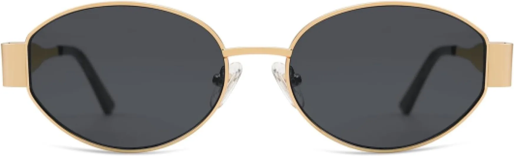 Lunettes de soleil rétro Femmes Hommes Oval Metal Trendy Classic UV400 Protection Lunettes de soleil SJ1217 Gris