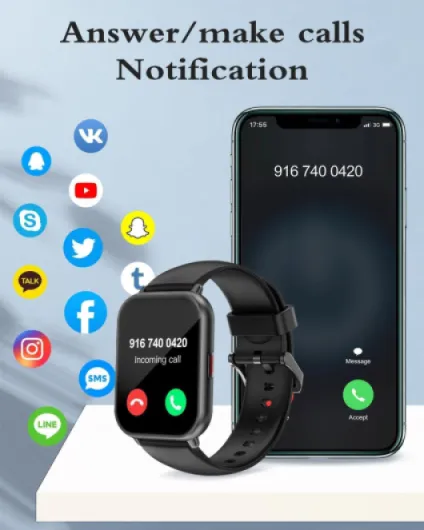 RUIMEN Montre Connectée Homme Femme avec Appel Bluetooth Smartwatch avec Podometre Cardiofrequencemetre Oxymetre Montre Sport pour iPhone Android Etanche IP68 Notification Chronometre Meteo Noir