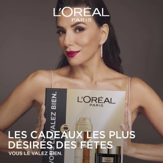L'Oréal Paris - Coffret Luxe Anti-Âge - Idée Cadeau - Midnight Crème et Sérum Le Duo - Soins Visage Anti-Rides, Fermeté, Confort - Pour une Peau plus Lisse, Ferme et Éclatante - Tailles Réelles 80 g (Lot de 1)