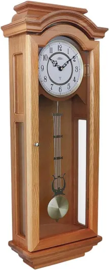 Prim Pendule Murale Design en Bois Radio Melody III - A - radiocommandée, Bois Clair/mélodie, Horloge Radio-pilotée de Luxe, Grande décoration Murale : 280 x 785 x 142 mm, décoration de Luxe pour Bois Clair/Mélody